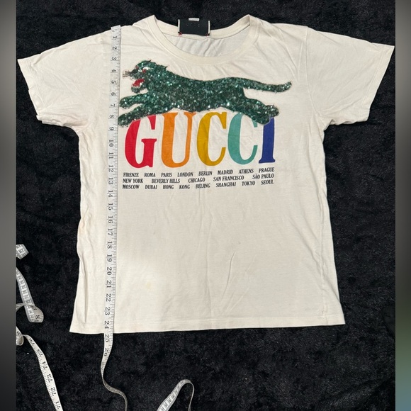 Gucci women cream Rainbow Graphic Tee - Picture 3 of 8